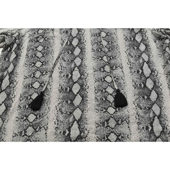 Lane Bryant Plus Size 18/20 Snake Print Tassel Tie Blouse Top Long Sleeve - Picture 6 of 8